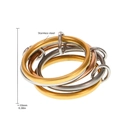 Interlocked tricolor stainless steel ring in gold, silver and rose gold finish - US 8 / 5-Layer Gold Steel Rose Gold