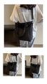 Black nylon tote bag styled as a shoulder and crossbody bag shown from multiple angles - Black