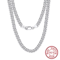 Classic 925 sterling silver Cuban link chain necklace for men with S925 ITALY hallmark - Curb Chain / 3.6mm/40cm