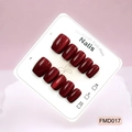 Handmade elegant deep red galaxy effect short square press-on nails salon quality 10pcs set - XS / Deep Red Galaxy Cat Eye Short Square (FMD017)