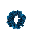 Navy blue 100% mulberry silk scrunchie with premium glossy texture for hair care - 4.5cm/19 Momme / Teal