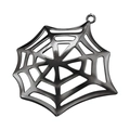 Close-up of black spider web pendant with metallic finish for Halloween jewelry designs - Spider Web / Gunmetal