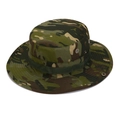 Jungle camouflage boonie hat for outdoor fishing with wide brim and air vents - One Size / Green CP