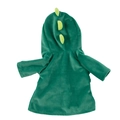 Soft green plush dinosaur onesie with back fins for 18 inch dolls and toy dolls - Green Dinosaur
