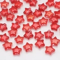 Sparkling red star-shaped 10mm crystal pendants with gold glitter for DIY jewelry - Red Sprinkled Gold