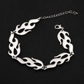 Punk style silver flame link necklace with adjustable lobster clasp for women - 5 Segments Necklace