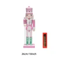 Pastel pink and mint 10 inch wooden nutcracker soldier with lollipop scepter and red gift box - Pink & Mint Green Candy Soldier Nutcracker(TN2518) / 26cm