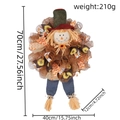 Scarecrow Thanksgiving wreath with dimensions 70cm x 40cm and sunflower mesh design - Scarecrow Wreath Style / 70cm/210g