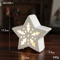 White star ceramic LED light with snowflake cutouts for Christmas home decoration - Model A - Star