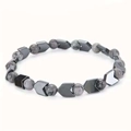Men's Tiger Eye and Hematite beaded bracelet with arrow charms on a white background - Map Stone