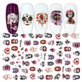 Gothic 3D nail art stickers with skulls hearts and vintage comic designs style F616 - F616 (Bare Sheet)