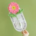 Handmade pink crochet gerbera daisy with Love Is Eternal ribbon and elegant gift card - Gerbera - Pink