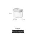 Contenitore ermetico 400ml per alimenti con coperchio bianco a scatto e corpo trasparente - 400ml