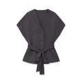 Minimalist dark gray knit vest with deep V-neck and adjustable belt on white background - S / Dark Grey Vest