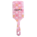 Pink cartoon air cushion hairbrush featuring vibrant yellow pineapple prints and easy-grip handle - Pink Pineapple