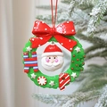 Ghirlanda di Natale con Babbo Natale e lettere HOPE su albero innevato - 9*10cm / Babbo Natale con Ghirlanda