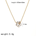Detailed view of flower pendant necklace with dimensions 13.8mm and 420mm length - Silver Metal Flower Gold Bead Chain Necklace (TN3616-M)