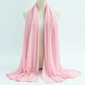 Elegant pink chiffon hijab scarf shown on a mannequin with a light translucent texture - 136