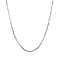 Classica collana a catena box in acciaio inossidabile argento con chiusura a moschettone - Catena Figaro Acciaio (C-006)