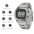 Square digital sports watch with silver alloy case and stainless steel strap - Silver White (SANDA)