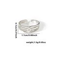 Silver titanium steel ring featuring interlocking double rings and beaded band details - TYR0481 / Silver Double Loop Chain