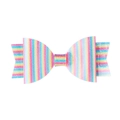 Sparkly rainbow sequin bow hairclip with glitter stripes for kids hair decoration - Striped Cyan Hair Clip
