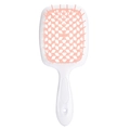 Portable white and pink honeycomb hollow hairbrush for effortless detangling and styling - Pale Pink-White Handle