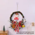 Corona de Navidad con Papá Noel y cartel Feliz Navidad, adorno colgante de 45cm - 45cm Corona de Ratán