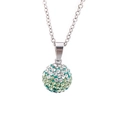 Halskette aus Silber-Edelstahl mit grün-weißem Farbverlauf-Strassballanhänger für Damen - Nur Anhänger (Ohne Kette)-Grün-Weiß Verlaufsstil (KP19242-K)