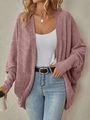 Damen Oversize Strickjacke in Mauve mit Fledermausärmeln im lässigen offenen Design - S / Rosa