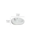 Bougeoir minimaliste en céramique blanche, forme ovale irrégulière, 12,5 x 10,3 cm - HP446-1W Bougeoir Nuage 1 Trou / Blanc