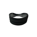 Detail view of the black elastic yoga headband with breathable and moisture-wicking fabric - Solid Black