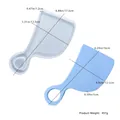 Detailed view of silicone tray mold and light blue resin product for Valentines DIY - D4835-Valentine's Day Tray Mold (Right)