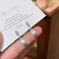 Élégantes boucles d'oreilles en argent brossé en forme de goutte avec cristaux brillants - Waterdrop Brushed Pendant (28#) / Argent