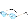 Marco Dorado Lentes Azules Transparentes