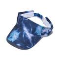 Detailed stitching and tie-dye pattern on a blue sun visor with sweatband inside - 56-60cm Adjustable / Blue Purple Tie-dye