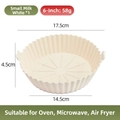 Creamy white 6-inch silicone air fryer liner with wavy side walls and side handles - S (6 Inch) / Off White