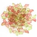 Pink and green gradient 15mm butterfly glass beads for DIY jewelry making - Green Purple