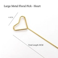 Porte-carte floral doré en forme de cœur, taille 35cm, lot de 10 pièces en métal - En Forme de Cœur Grand / 10 pcs/Paquet