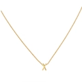 Minimalist 18K gold letter X pendant necklace on a delicate chain for women - Gold X