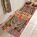 Bohemian mandala pattern square flannel absorbent floor mat for bathroom and kitchen use - 40x60cm / Style 3-Vibrant Bohemian