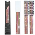Glitter hair tinsel extensions set with clips for easy sparkle styling and 60cm length - 12 Pieces / Laser Seven Colors (12-Piece Set)