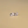 925 silver plated squirrel stud earrings with shimmering texture and screw back closure - Abstract Little Squirrel Style (A131)