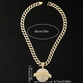 Collana cubana dorata hip hop con ciondolo a forma di globo ghiacciato e dimensioni - Catena Cubana da 18 Pollici + Ciondolo / Oro
