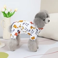 Hondenpakje met schattige kattenprints en rode kraag voor kleine honden - S / Witte Kattenprint