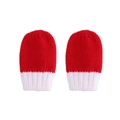 Gebreide baby winterhandschoenen in rood en wit met een zachte warme fleece textuur - Baby Handschoenen