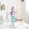 Poupée bonhomme de neige rose et bleu avec jambes télescopiques réglables pour Noël - Rose Bleu Bonhomme de Neige