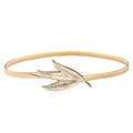 Catena elastica in metallo dorato da donna con fibbia a tre foglie per abiti eleganti - Fibbia a Tre Foglie Sovrapposte / N. 25 Oro