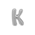 Silver alphabet letter K chubby bubble charm for DIY jewelry bracelets and accessories - Silver/Letter K