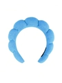 Thick light blue spa headband with puffy cloud design and non-slip inner lining - Dark Blue